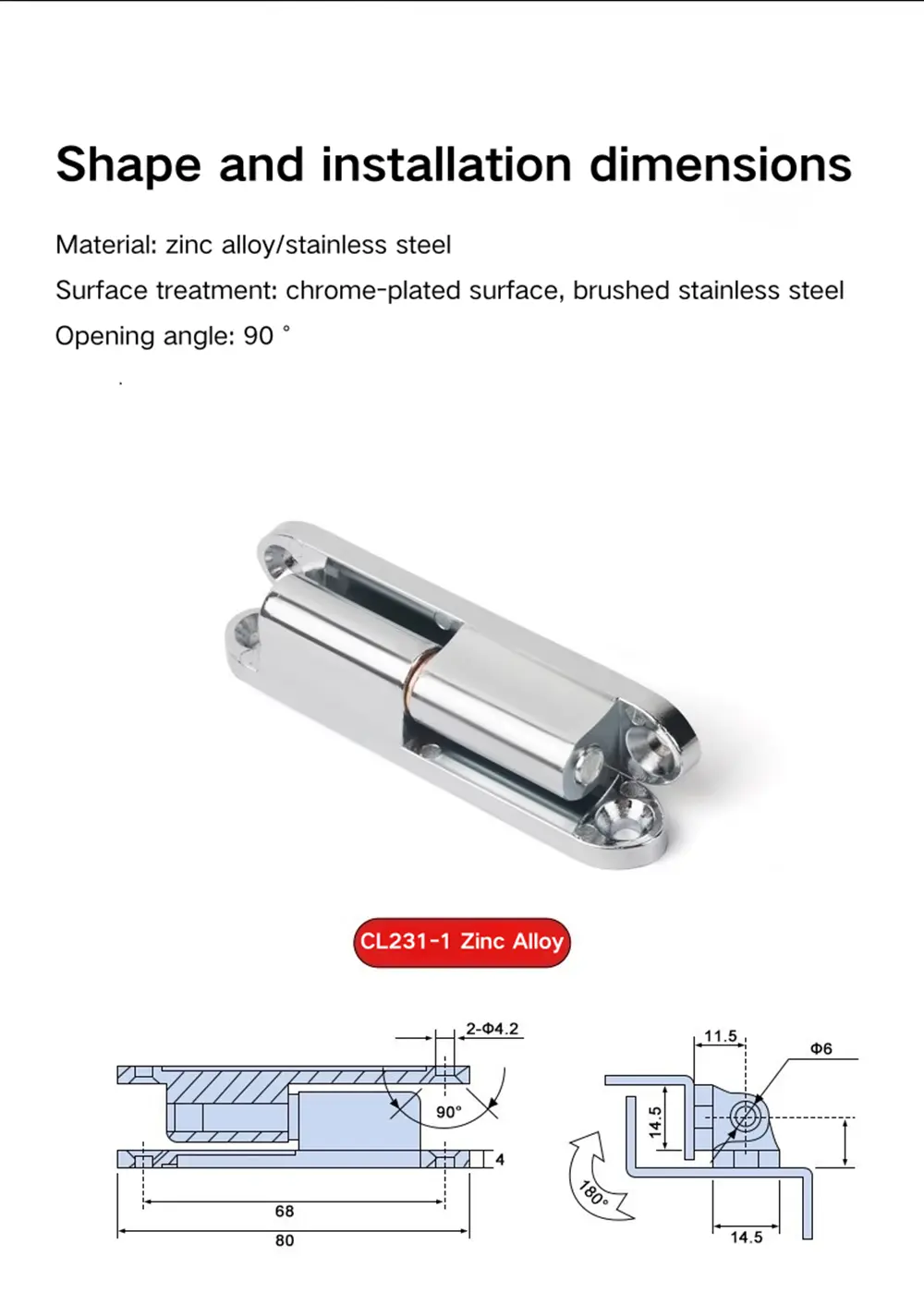 Cabinet Door Pivot Central Shaft Hinges