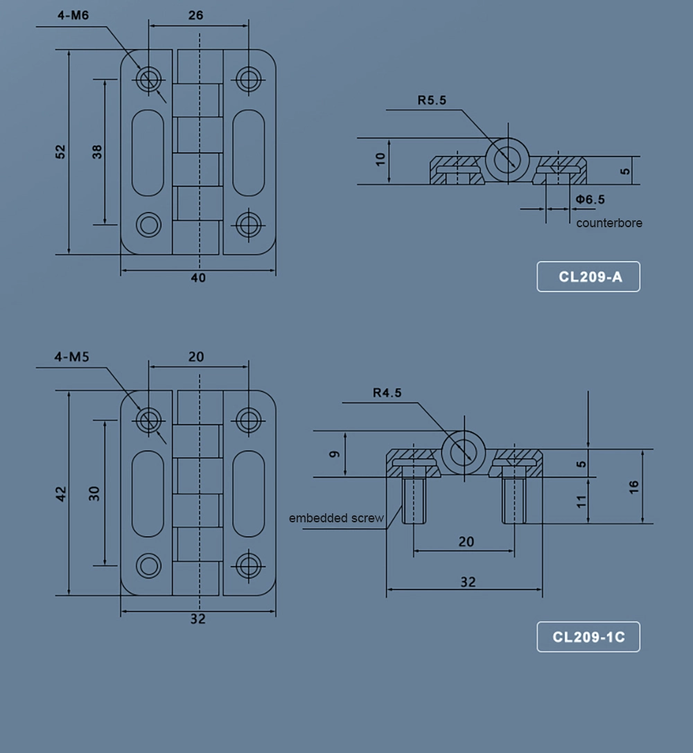 Folding Hinge For Electrical Cabinet And Distribution Box